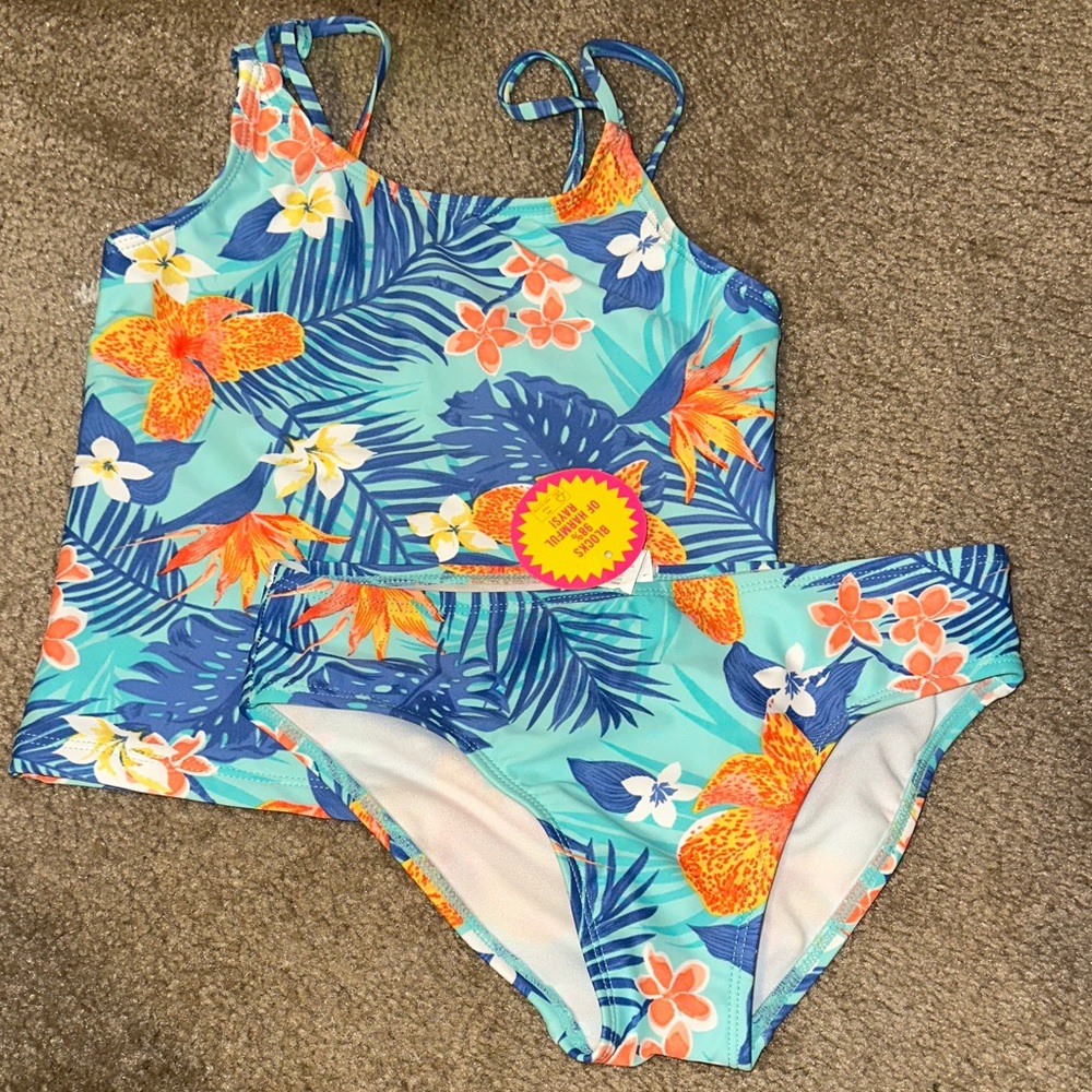 The Children's Place Blue and Orange Floral Bikini